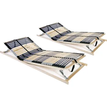 Postelový rošt vidaXL Lamelové rošty do postele 2 ks 42 lamel 7 zón 90 x 200 cm [3051434]