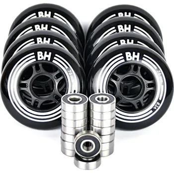 Kolečko k in-line bruslím In-line sada BH Black 76mm 82A 8 ks + 16 ks ABEC 5