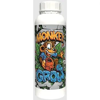 Hnojivo Monkey Grow 1L (Monkey Grow je růstové organické hnojivo se základním poměrem NPK se stimulačním účinkem po celý růstový cyklus. Obohaceno o sortiment vysoce účinných aminokyselin a 15 % organické hmoty.)