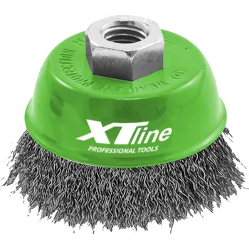 Dílna XTLINE Kartáč hrnkový vlnitý nerez M14 | 100 mm