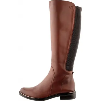 Dámské kozačky Dámské hnědé kožené kozačky na podpatku s gumovou vsadkou CAPRICE 9-25523-41 313 dámské velikosti: 38