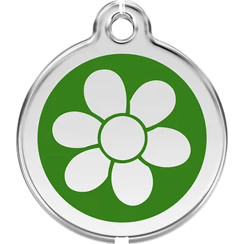psí známka Známka Red Dingo Květina zelená