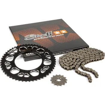 Řetězová sada 13x53 - 420 Stage6 alu CNC černá Aprilia SX 50