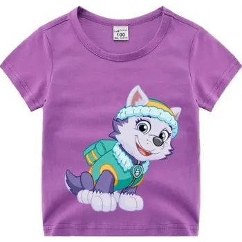 Dětské bavlněné triko s krátkým rukávem - Tlapková patrola Barva: fialová - Everest, Velikost: 120/4-5 let