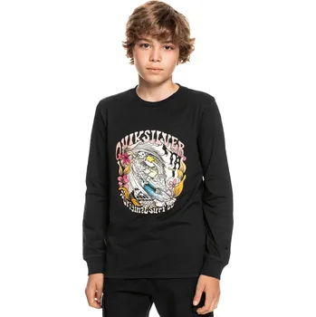 Chlapecké tričko quiksilver Dětské triko youth wavey skull ls tee black - kvj0