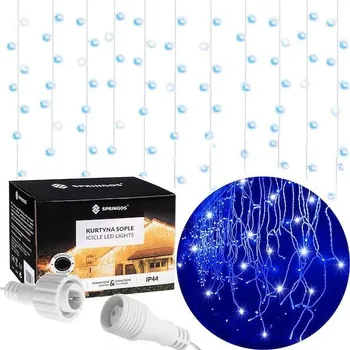 Vánoční dekorace Springos vánoční světýlka závěs 300LED 12m modré + flash
