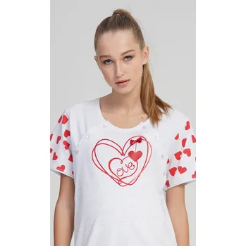 Dámská móda Vienetta Dámská noční košile mateřská Love Barva: světle šedá, Velikost: M
