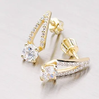 Náušnice Dámské náušnice žluté zlato 585 zirkon visací GZ2540Z