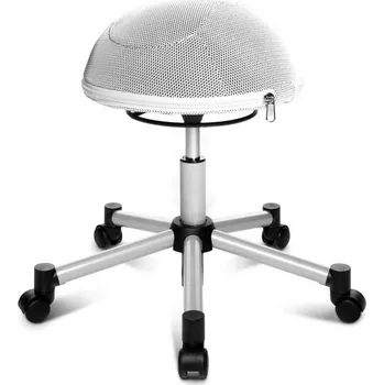 Nábytek Topstar Topstar - aktivní židle Sitness Halfball - bílá, plast + textil + kov