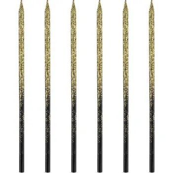 Dortová svíčka Party Pal Svíčky černozlaté 6 ks