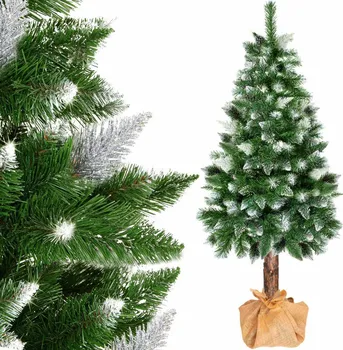 Vánoční stromek Springos CT0111 borovice zasněžená na kmínku zelená/bílá
