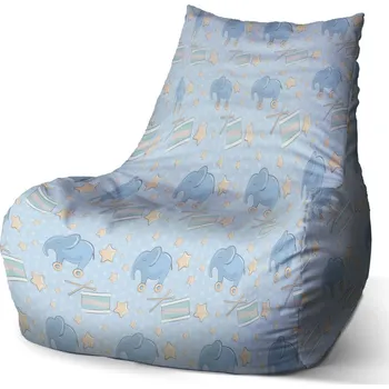 Sedací pytel Sablio Sedací vak Bean Bubny a sloni - 100 x 90 x 45 cm