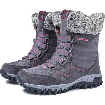 Dámská zimní obuv Dámské zimní kotníčkové nepromokavé boty s kožíškem Barva: Šedá, Velikost EUR: 42