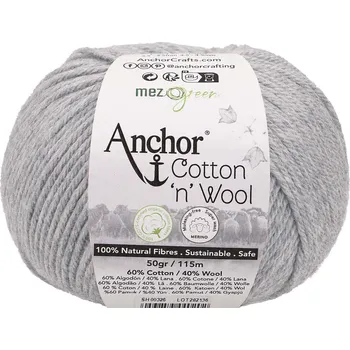 Příze Anchor Cotton Wool 398 Šedý Opalit (Přírodní příze Cotton Wool 398 Moonstone grey)
