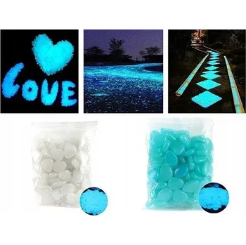 Zahradní dekorace Svítící dekorativní kameny, 100ks, modré