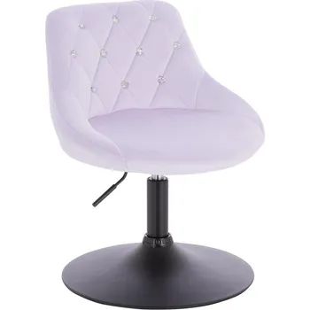 Křeslo Otočné křeslo Kvam Diamonds velur na černém talíři - světlý šeřík