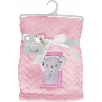 Dětská deka FIRST STEPS Deka růžový SLON - 75x100cm