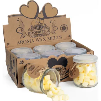 Aroma Vonné Vosky - MUŠKÁTOVÝ OŘÍŠEK & CITRÓN 16ks/sklenice (Sojové vonné Vosky Vyrobeny z Čistých Esenciálních Olejů - Srdíčka 16 ks ve sklenici)