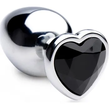 Anální šperk Booty Sparks Black Heart Gem Anal Plug Large