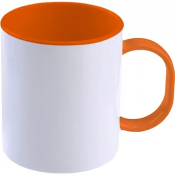 AveTech Oranžový polymerový hrnek 300 ml s barevným vnitřkem a uchem