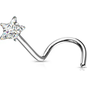 Piercing Šperky4U Zahnutý piercing do nosu hvězdička - N0138C