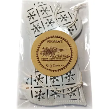 Vánoční dekorace Ex Herbis AHDL Vánoční ozdoby Kovové srdce Bílé 7cm 2ks