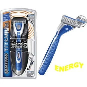 Péče o vousy WILKINSON QUATTRO TITAN.ENERGY Hol.strojek+1bř+bat