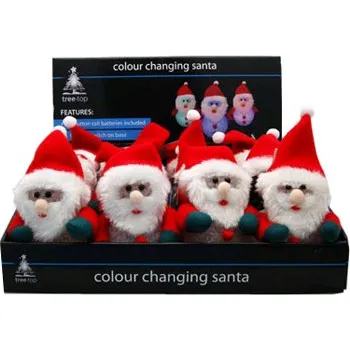 Vánoční dekorace TREE TOP Santa měnící barvy / 12cm