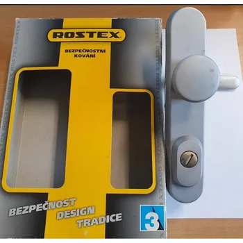 Bezpečnostní kování tř. 3 klika x koule R1/0/knoflík r. 90 oblá povrch Cr satén ROSTEX