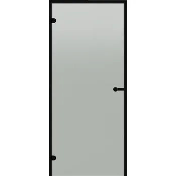 Dveře do parní sauny ALU HARVIA 8x19, satinované 790x1890 mm, černý rám