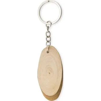 Klíčenka s dřevěným plátkem