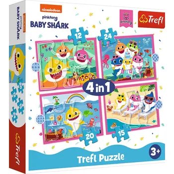 Puzzle Trefl Baby Shark Rodina 4v1 71 dílků