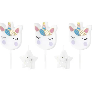 Dortová svíčka Svíčky jednorožec 5 ks