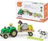 Dřevěná hračka VIGA Dřevěný traktor se zvířátky zelený/přírodní