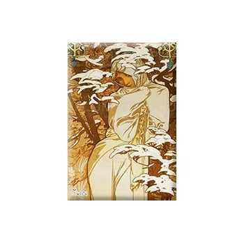 Dekorativní magnet Plumeria Plu - Magnetka Alphons Mucha, Winter - 8 x 5,5 cm