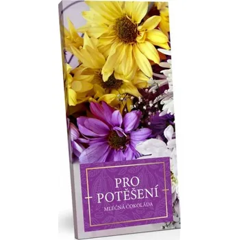 Čokoláda Pro potěšení (žlutofialové květy) - mléčná čokoláda 100g