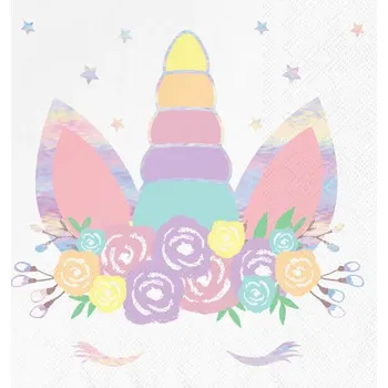 Party nádobí Party Pal Papírové ubrousky jednorožec 10 ks