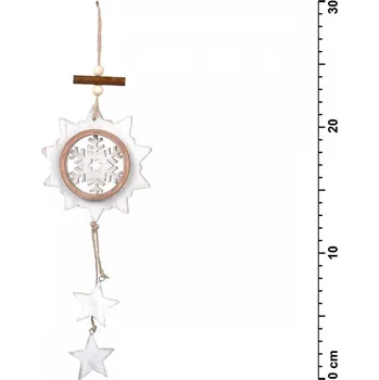 Vločka 8885507 dřevěná 30cm závěs