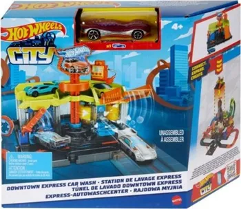 autodráha Hot Wheels City HDR27 Downtown Express Car Wash Track Set