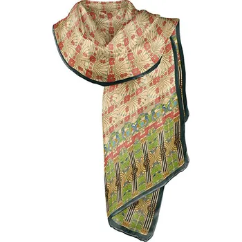 Šátek Plumeria Plu - Hedvábná šála Otto Wagner, Majolica - 160 x 40 cm
