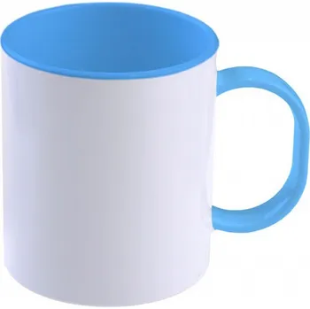 AveTech Světle modrý polymerový hrnek 300 ml s barevným vnitřkem a uchem