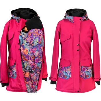 Softshellový nosící kabát 2v1 - malina/ornamenty Velikost: S