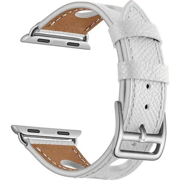 Řemínek na hodinky X-SITE Řemínek pro Apple watch kožený 42/44/45/49mm bílý
