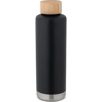 Termoska NORRE BOTTLE. Dvoustěnná vakuově izolovaná láhev z nerezové oceli (36% recyklace) 640 mL - Černá, 640 ml