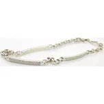 Klenoty Budín Mohutný dámský náramek z bílého zlata se zirkony 585/4,78gr 18cm HK7028 (Klenoty Budín Mohutný dámský náramek z bílého zlata se zirkony 585/4,78gr 18cm HK7028)