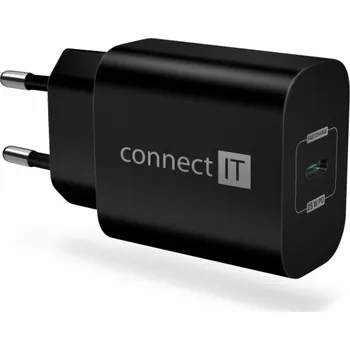 CONNECT IT Voyager2 nabíjecí adaptér 1×USB-C, 25W PD, ČERNÝ