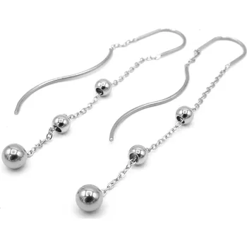 Náušnice Steel Jewelry Náušnice provlékací KULIČKY Chirurgická ocel NS231207 dárkové balení zdarma