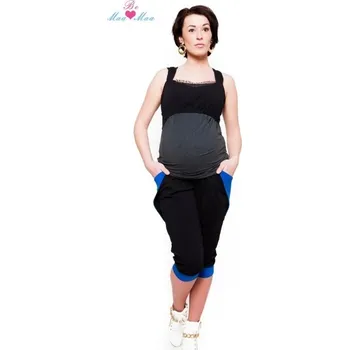 Be MaaMaa Sportovní, elegantní 3/4 kalhoty Tessi - černé, Velikosti těh. moda S (36)