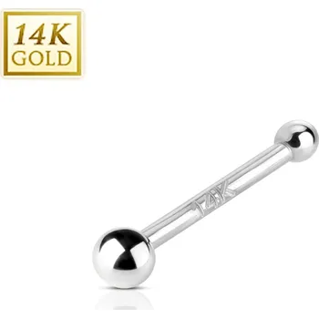 Piercing Šperky4U Zlatý piercing do nosu - kulička, Au 585/1000 - ZL01113-WG