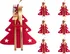 Vánoční dekorace Vánoční obal na příbor stromeček 17 x 21 cm červený 6 ks